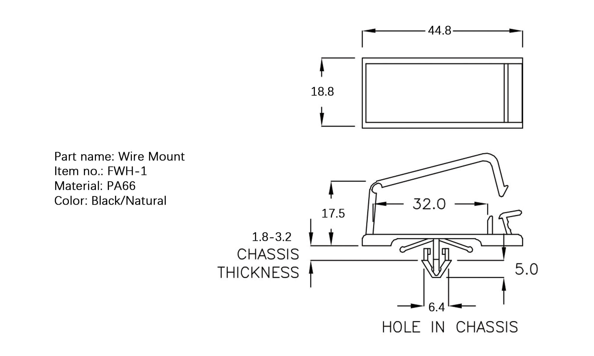 Plastic Wire Mount FWH-1